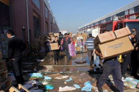 İmalathanede çıkan yangın maddi hasara neden oldu