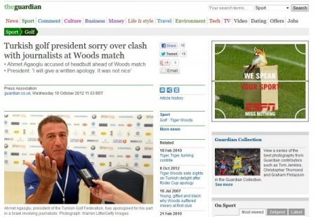 İngiliz medyası: Ağaoğlu’nun Cihan muhabirine kafa atması utanç verici