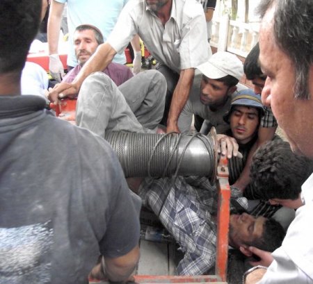 İnşaat İşçisi Ayağını Yük Makarasına Kaptırdı