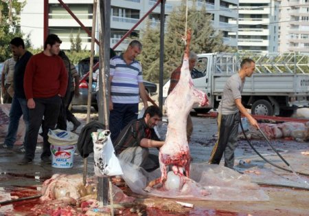 İzmir'de vatandaşlar 40 merkezde kurbanlarını kesiyor