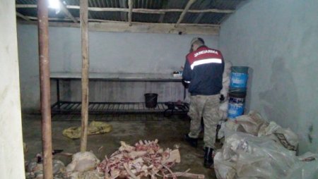 Kaçak 2 ton et yakalandı