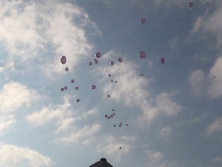 ‘Kadına şiddete hayır’ demek için gökyüzüne balon uçurdular