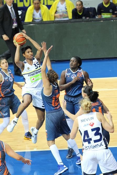 Kadınlar Basketbolda Fenerbahçe, Mersin Büyükşehir Belediyesi'ni 77-54 yendi
