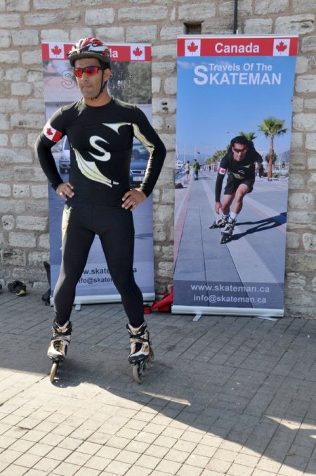 Kanser hastalarına destek için patenle 5 bin 300 kilometre yol yaptı