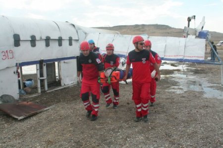 Kapadokya Havalimanı'nda uçak yangını tatbikatı yapıldı