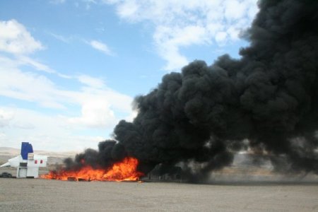 Kapadokya Havalimanı'nda uçak yangını tatbikatı yapıldı