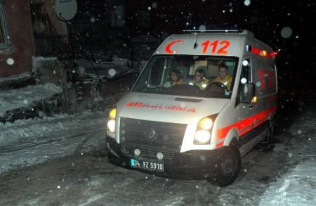 Kar Ve Buzlanma Nedeniyle Ambulans Ve Polis Otoları Ara Sokaklarda Mahsur Kaldı