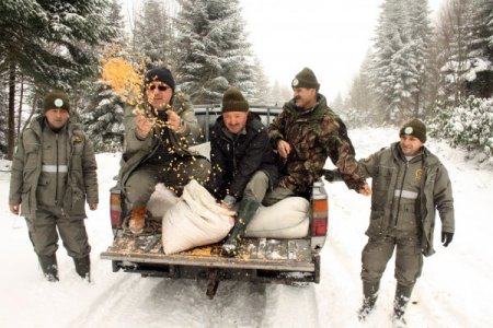 Karda yiyecek sıkıntısı çeken yaban hayvanlarına yem bırakıldı