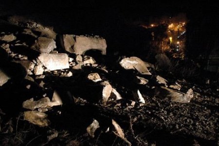 Kars Kalesi Yolunda Heyelan