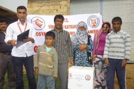 Kaymakamlıktan Suriyelilere yardım