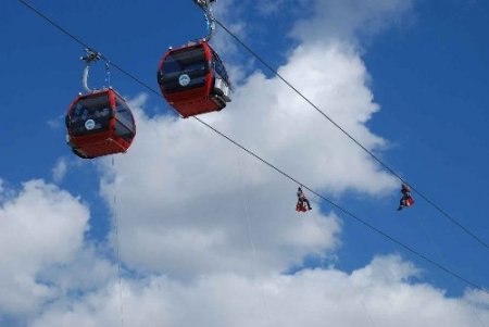 Kayseri'de teleferikten kurtarma tatbikatı gerçeğini aratmadı