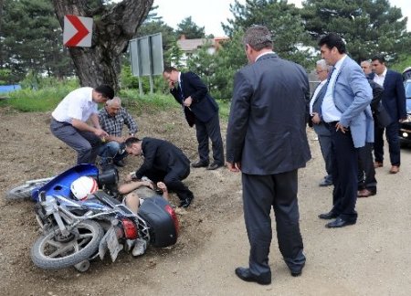 Kazazedeye ilk müdahaleyi başkanın koruması yaptı