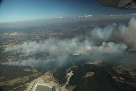 Kazdağları'ndaki orman yangını havadan görüntülendi