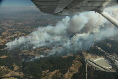 Kazdağları'ndaki orman yangını havadan görüntülendi