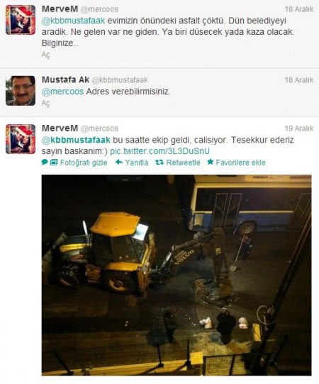 Keçiören Belediyesi'nden Twitter'dan gelen soruna anında müdahale