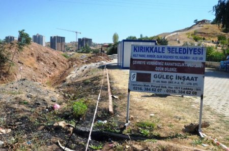 Kırıkkale-Kayseri karayolu dere ıslahı çalışması başladı