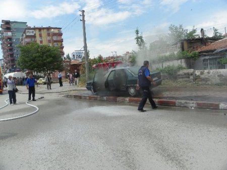 Kırıkkale'de araç yangını
