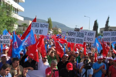 Kirpi üretimi durdu, çalışanlar eylem yaptı