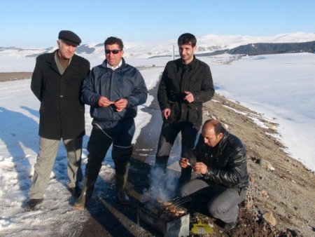 Kış ortasında mangal keyfi