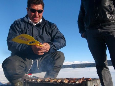 Kış ortasında mangal keyfi