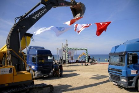 KKTC'ye verilecek suyun temel atma töreni Kıbrıs Türk tarafında da icra edildi