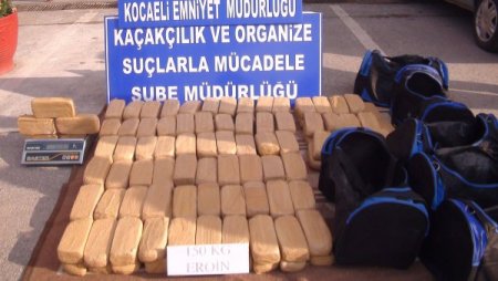 Kocaeli'nde 153 kilogram eroin ele geçirildi