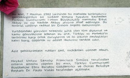 Lizbon şehitleri anıtı açıldı