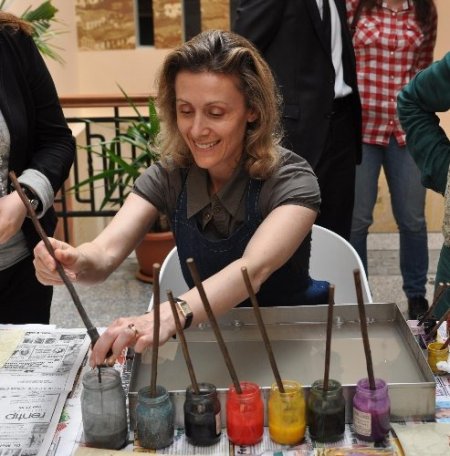 Lüksemburg Prensesi Sibilla Bursa'da ebru yaptı