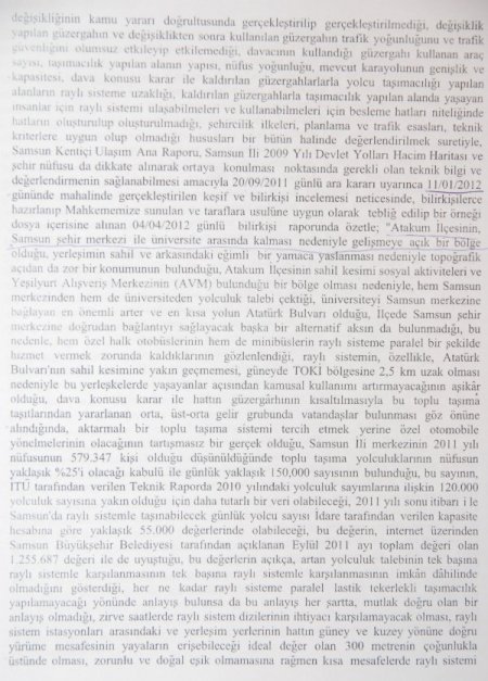 Mahkeme UKOME'nin Atakum-Türk İş Hattı kararını iptal etti