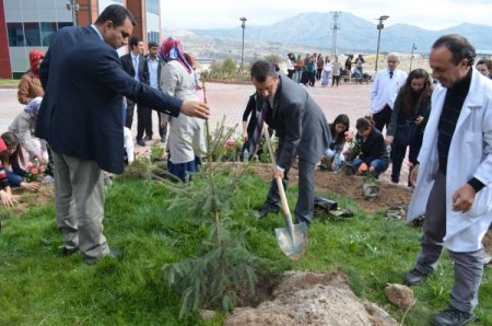 MAKÜ öğrencileri çiçek ve fidan dikti