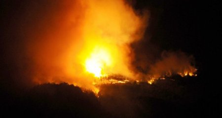 Manisa Spil Dağı'nda çıkan yangın, rüzgarın etkisiyle hızla yayılıyor