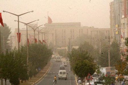 Mardin'de Aniden Bastıran Çöl Fırtınası Hayatı Olumsuz Etkiliyor (2)