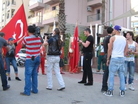 Marmaris'te Rus MTV kanalı çalışanlarına mehterli karşılama