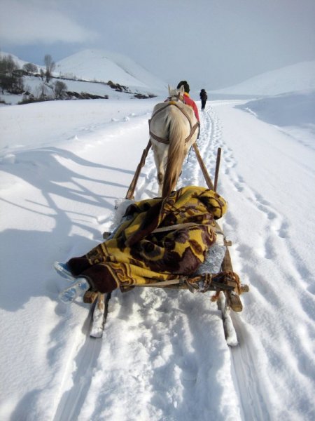Mezranın Yolu Açılmayınca Hasta Kız, Atlı Kızakla Köyüne Ulaştırıldı