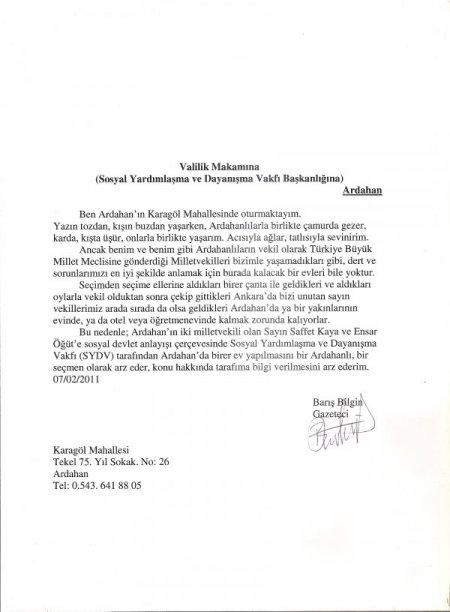 "Milletvekillerimize Sydv’den Birer Ev Yapın"