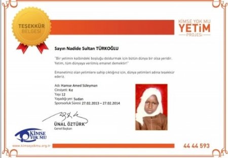 Nadide Sultan’ın Sudan'da kızı oldu