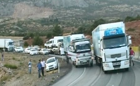 Narenciye yüklü TIR devrildi mandalinalar yollara saçıldı