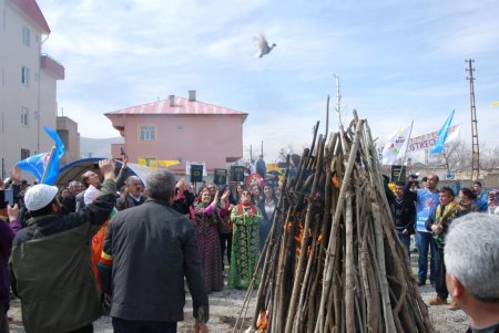 Nevruz ateşi yakıldı, barış güvercinleri uçuruldu