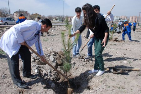 Nevruz Bayramı'nda 3 bin fidan toprakla buluştu