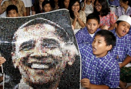 Obama'nın başarısı Endonezya'da da yankılandı