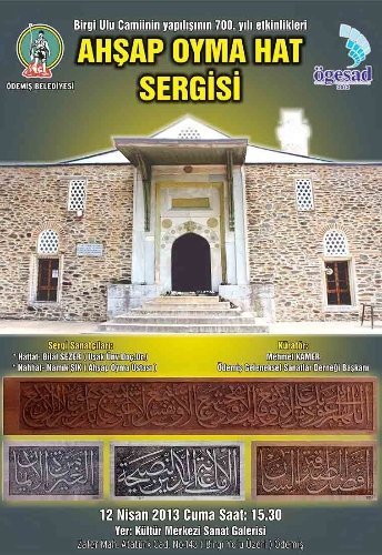 Ödemiş'te ahşap oyma hat sergisi açıldı