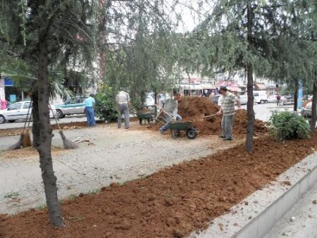 Of'ta Atatürk Bulvarı'nı Yeşillendirme Çalışmaları Başladı