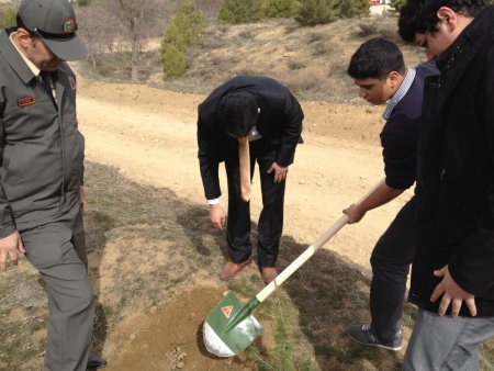 Öğrenciler ağaç dikmek için birbirleri ile yarıştı
