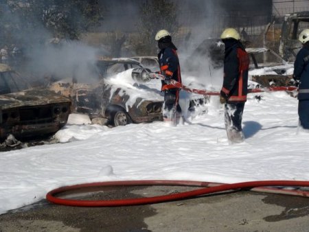 Ot Yangını 50 Araca Zarar Verdi