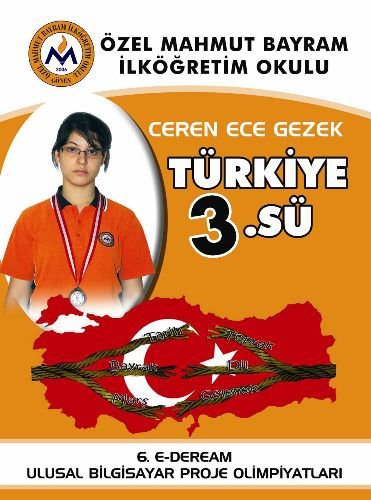 Özel Mahmut Bayram İlköğretim Öğrencisi Türkiye Üçüncüsü Oldu