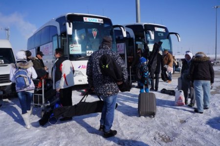 Palandöken'e sezonun ilk turist kafilesi geldi