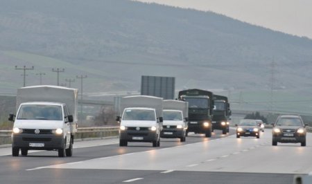 Patriotları taşıyan askeri araçlar Osmaniye’den geçti