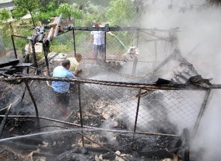Restorana düşen yıldırım yangına sebep oldu