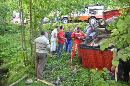 Rize'de çay yüklü kamyon şarampole yuvarlandı: 4 ölü, 3 yaralı