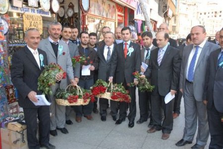 Rize'de Kutlu Doğum Haftası Etkinliklerinde 5 Bin Gül Dağıtıldı